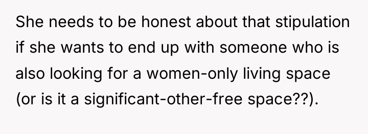 She needs to be honest about that stipulation if she...