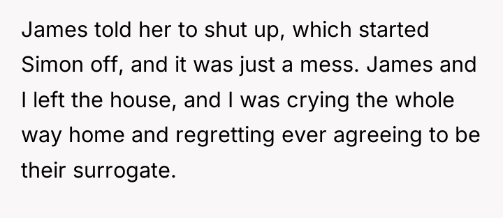 James told her to shut up, which started Simon off,...