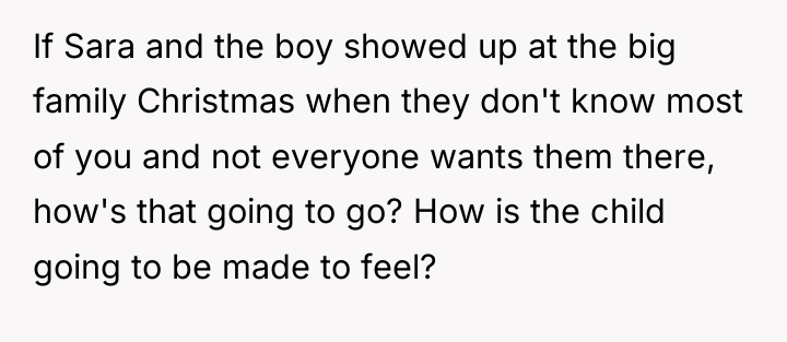 If Sara and the boy showed up at the big...