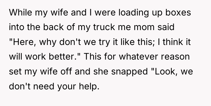 While my wife and I were loading up boxes into...