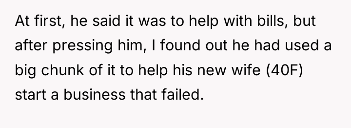 At first, he said it was to help with bills,...