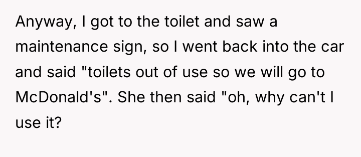 Anyway, I got to the toilet and saw a maintenance...