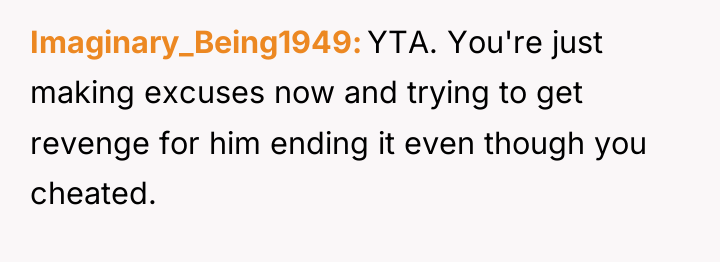 Imaginary_Being1949 YTA. You're just making excuses now and trying to...
