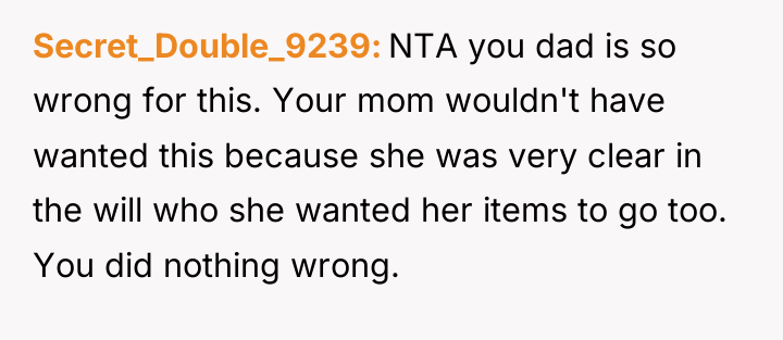 Secret_Double_9239 NTA you dad is so wrong for this. Your...