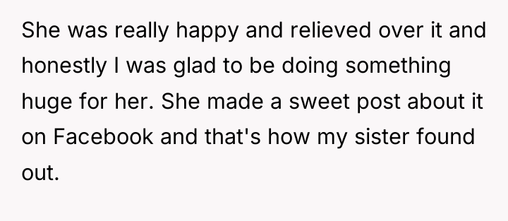 She was really happy and relieved over it and honestly...