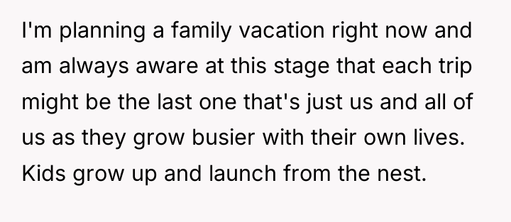 I'm planning a family vacation right now and am always...