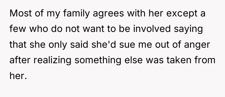 Most of my family agrees with her except a few...