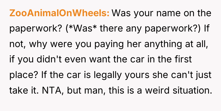 ZooAnimalOnWheels Was your name on the paperwork? (*Was* there any...