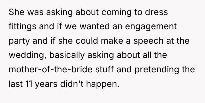 She was asking about coming to dress fittings and if...