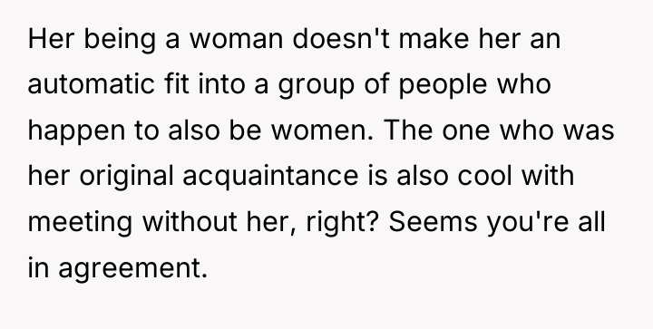 Her being a woman doesn't make her an automatic fit...