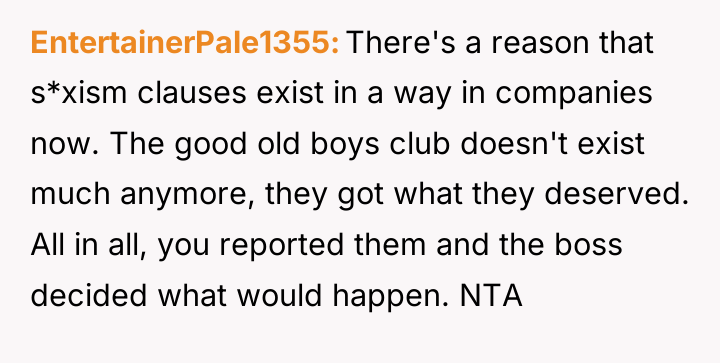 EntertainerPale1355 There's a reason that s*xism clauses exist in a...