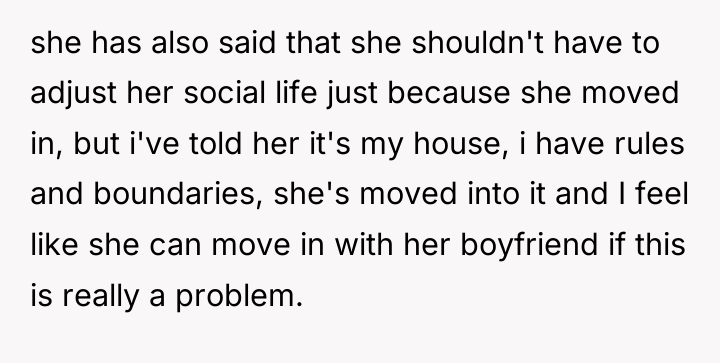 she has also said that she shouldn't have to adjust...