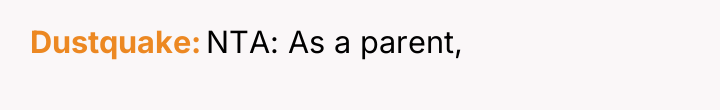 Dustquake NTA: As a parent,
