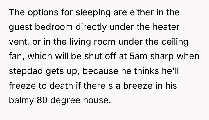 The options for sleeping are either in the guest bedroom...