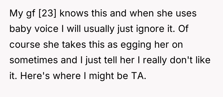 My gf [23] knows this and when she uses baby...