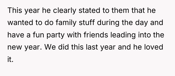 This year he clearly stated to them that he wanted...