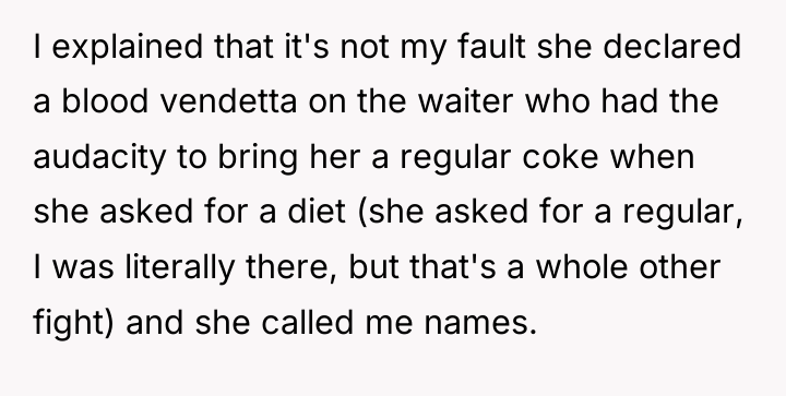 I explained that it's not my fault she declared a...