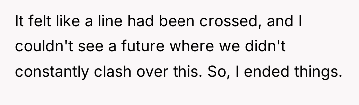 It felt like a line had been crossed, and I...