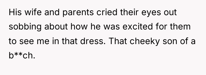 His wife and parents cried their eyes out sobbing about...