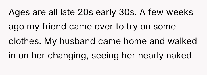 Ages are all late 20s early 30s. A few weeks...
