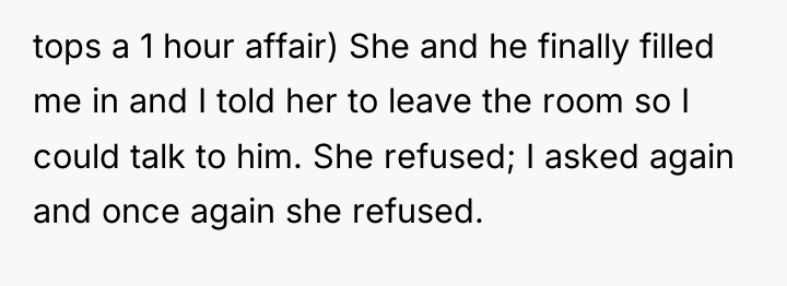 tops a 1 hour affair) She and he finally filled...