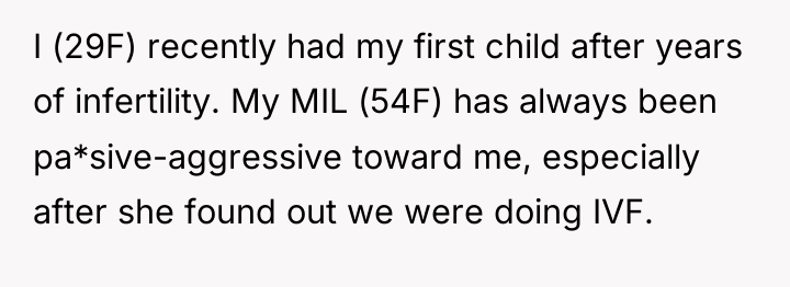 I (29F) recently had my first child after years of...