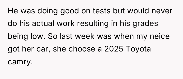 He was doing good on tests but would never do...
