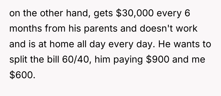 on the other hand, gets $30,000 every 6 months from...