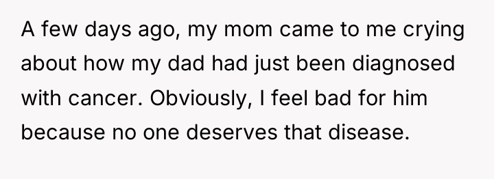 A few days ago, my mom came to me crying...