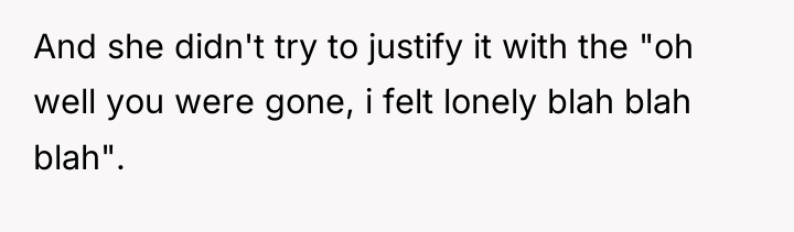 And she didn't try to justify it with the "oh...