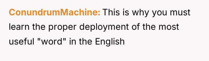 ConundrumMachine This is why you must learn the proper deployment...