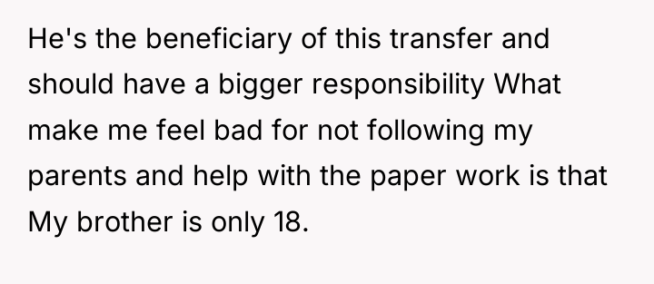 He's the beneficiary of this transfer and should have a...