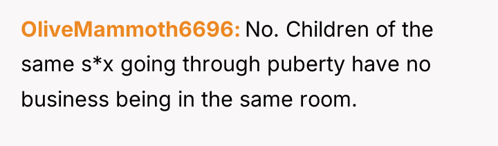 OliveMammoth6696 No. Children of the same s*x going through puberty...