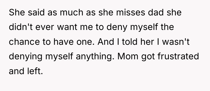 She said as much as she misses dad she didn't...