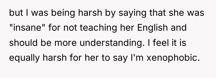 but I was being harsh by saying that she was...