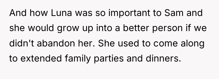 And how Luna was so important to Sam and she...