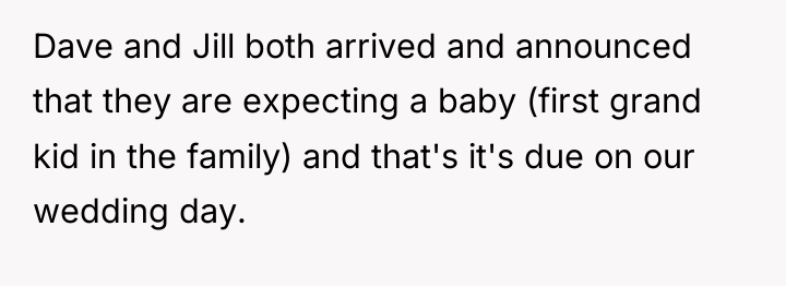 Dave and Jill both arrived and announced that they are...