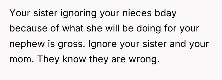 Your sister ignoring your nieces bday because of what she...