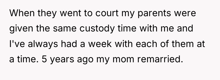 When they went to court my parents were given the...