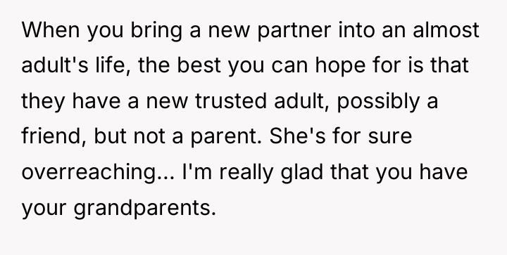 When you bring a new partner into an almost adult's...