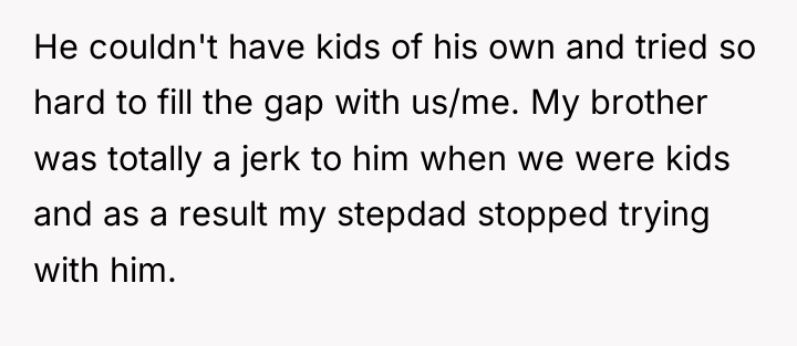 He couldn't have kids of his own and tried so...