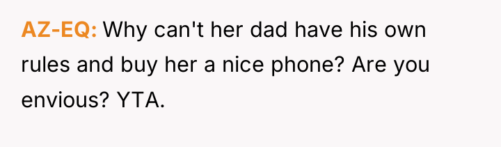 AZ-EQ Why can't her dad have his own rules and...