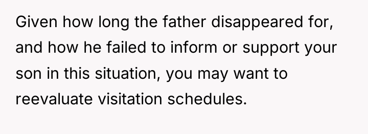 Given how long the father disappeared for, and how he...