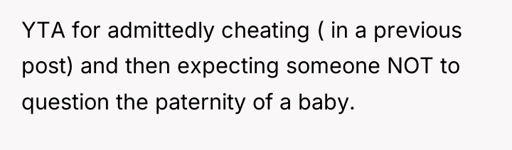 YTA for admittedly cheating ( in a previous post) and...