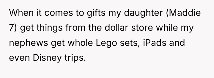 When it comes to gifts my daughter (Maddie 7) get...