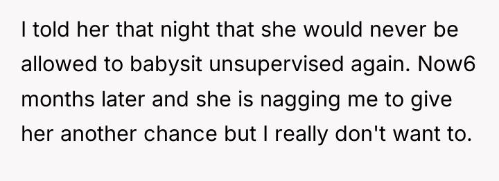 I told her that night that she would never be...