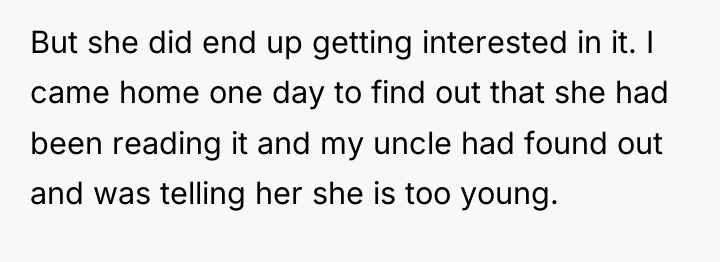 But she did end up getting interested in it. I...