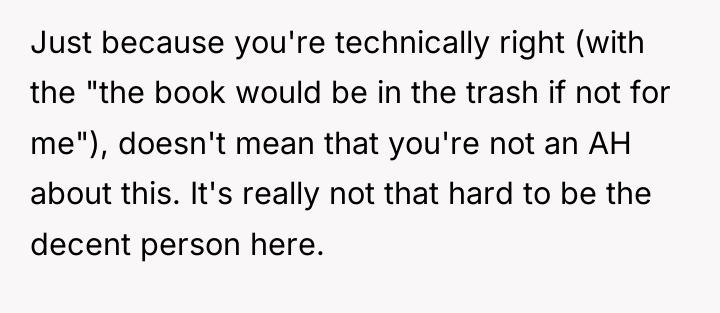 Just because you're technically right (with the "the book would...