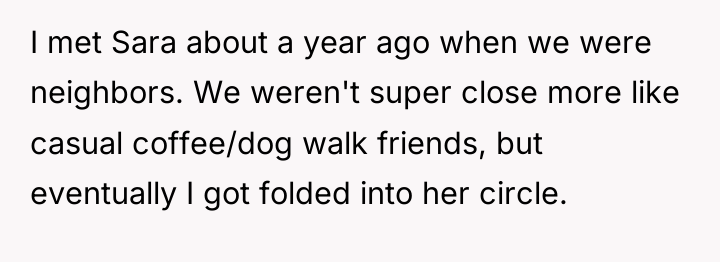I met Sara about a year ago when we were...