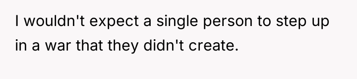 I wouldn't expect a single person to step up in...